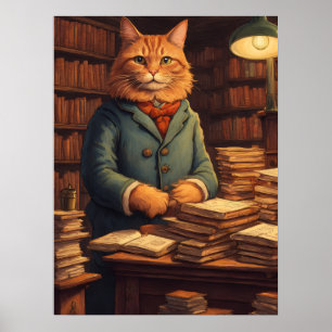 library cat #10 poster
