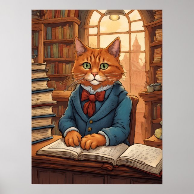 library cat #11 poster (Front)