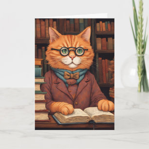 library cat #19 greeting card