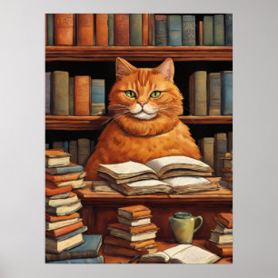 library cat #1 poster