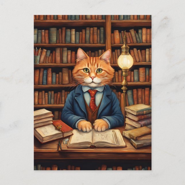 library cat #3 postcard (Front)