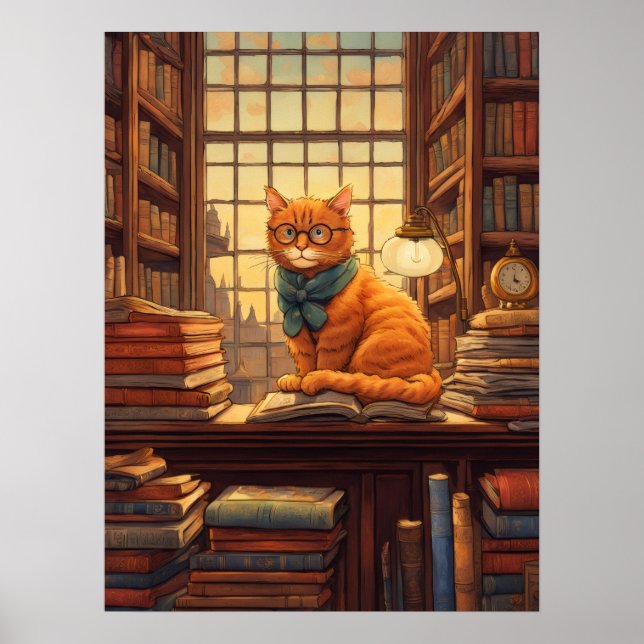 library cat #4 poster (Front)