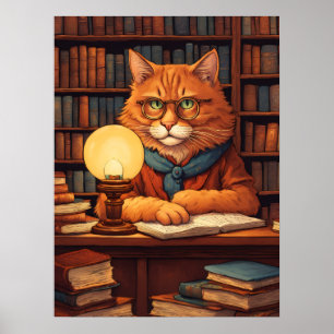 library cat #9 poster