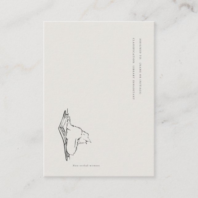 Library Cat- Book Insert Enclosure Card (Front)