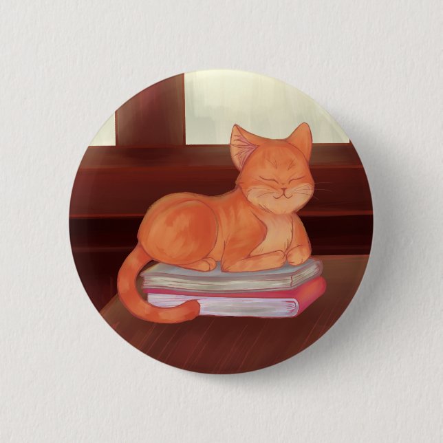 Library Cat Button (Front)