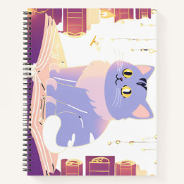 Library cat cafe notebook