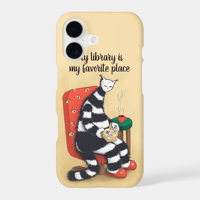 Library Cat Lover Libarian Iphone Case (Back)