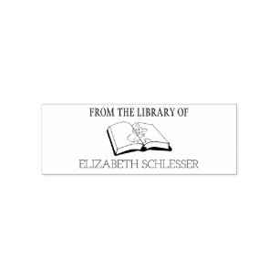 Library Cat Majestic Kitten Personalized Book Gift Self-inking Stamp