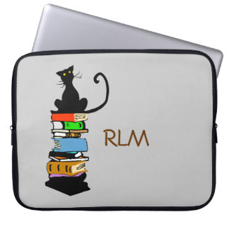 Library Cat, Personalized Laptop Sleeve