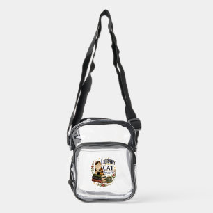Library Cat Society Bookish Calico Clear Crossbody Bag