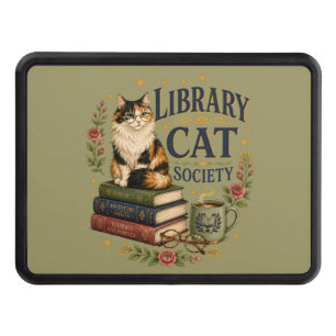 Library Cat Society Bookish Calico Hitch Cover