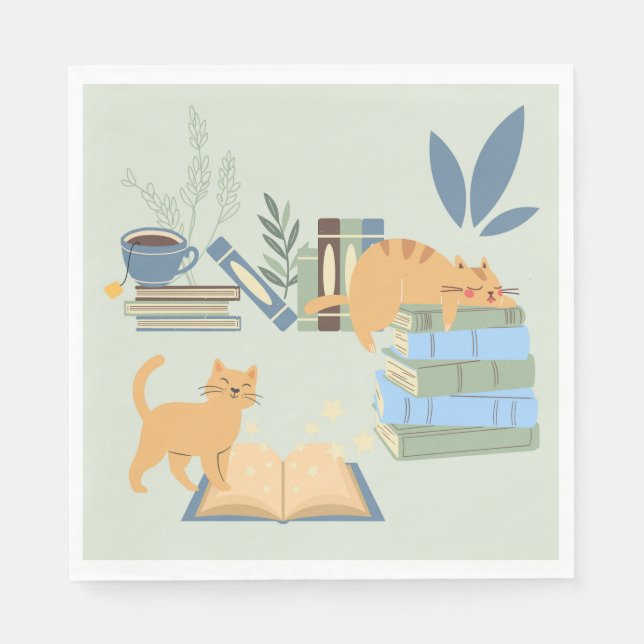 Library Cats Napkins (Front)