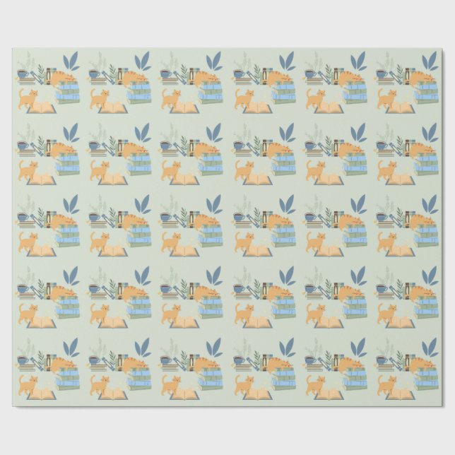 Library Cats Wrapping Paper (Seam)