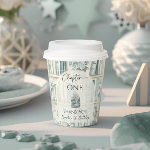 Library Chapter ONE Blue Boy Book 1st Birthday Paper Cups