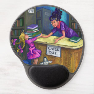 Library Check Out Artwork Gel Mouse Pad