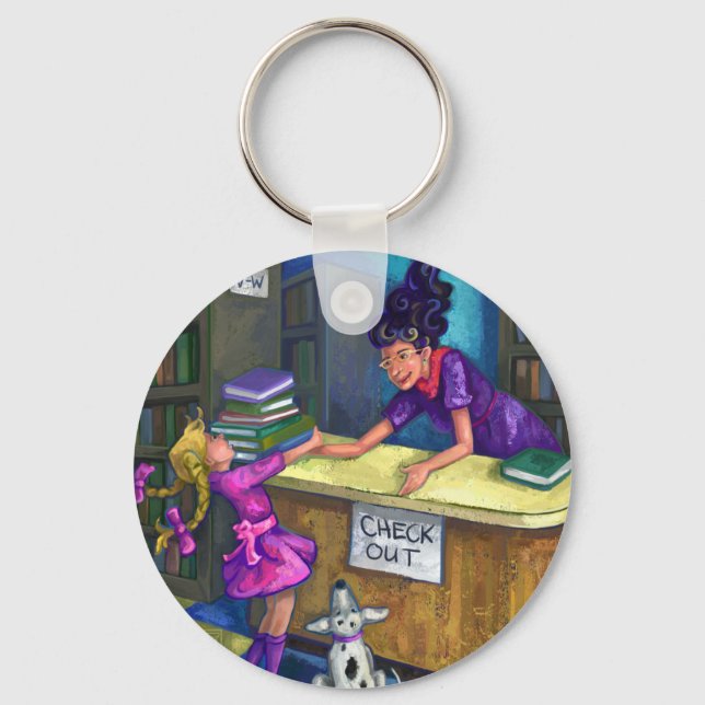 Library Check Out Artwork Keychain (Front)