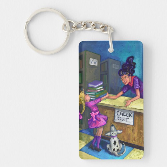Library Check Out Artwork Keychain (Front)