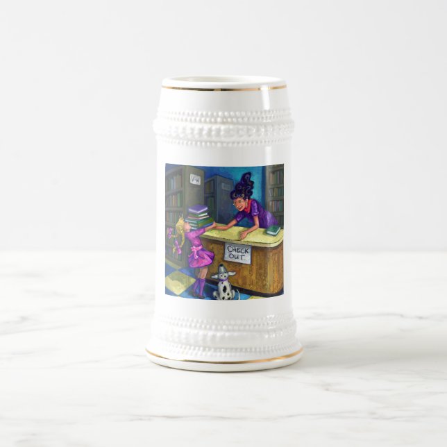 Library Check Out Beer Stein (Center)