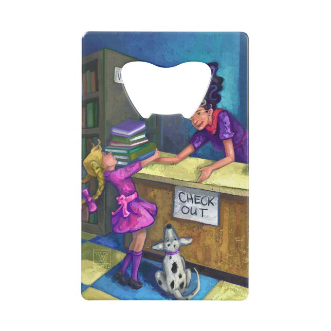 Library Check Out Credit Card Bottle Opener (Front)