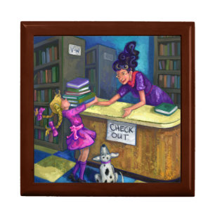 Library Check Out Keepsake Box
