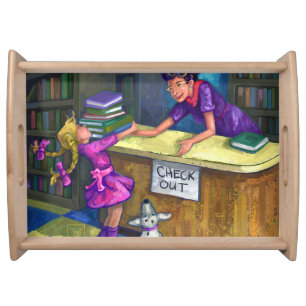 Library Check Out Serving Tray