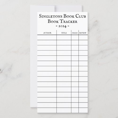 Library Checkout Card Book Tracker Pamphlet