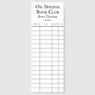 Library Checkout Card Book Tracker Pamphlet Bookmarks