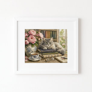 Library Companion Watercolor Art Print