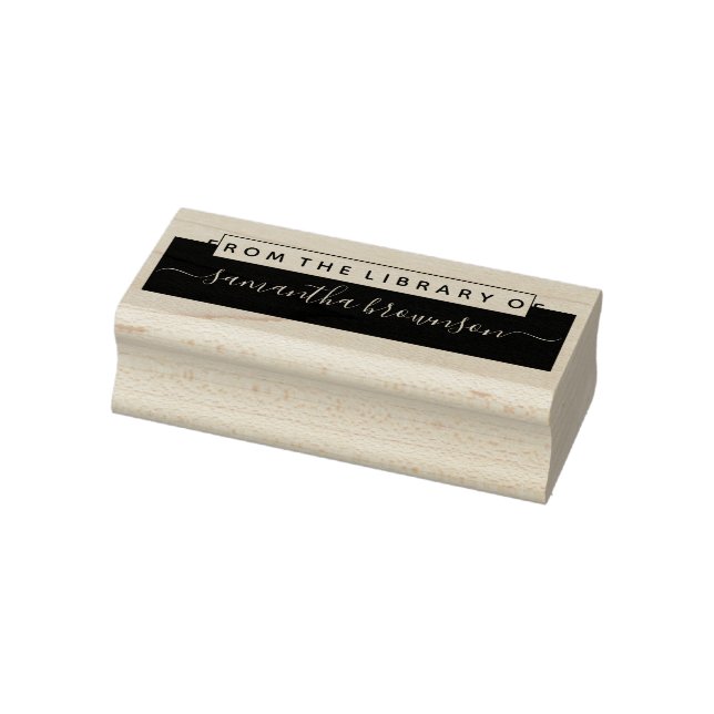 Library custom book lover rubber stamp (Stamp)