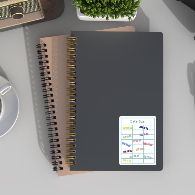 Library Date Due Card book Lover  Sticker (Creator Uploaded)