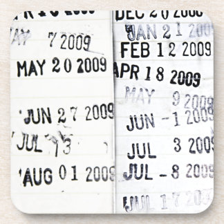 Library Date Stamp Coasters