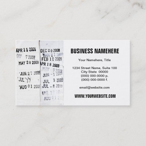 Customizable Library Date Stamps Business Cards