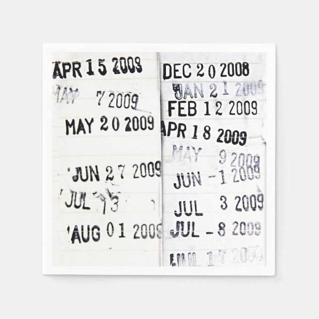 Library Date Stamps Napkins (Front)