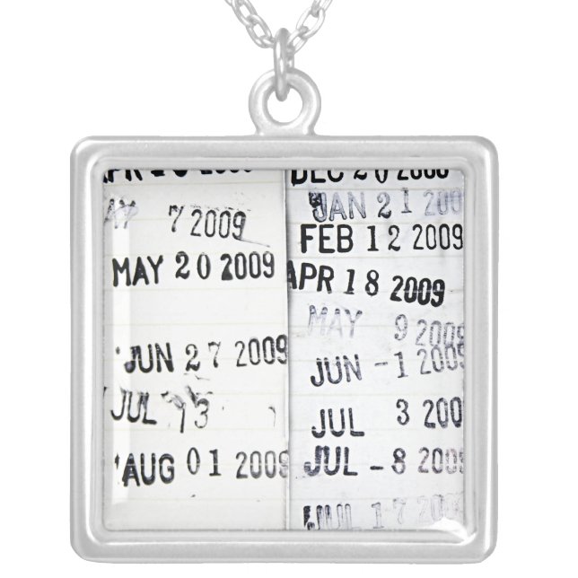 Library Date Stamps Necklace (Front)