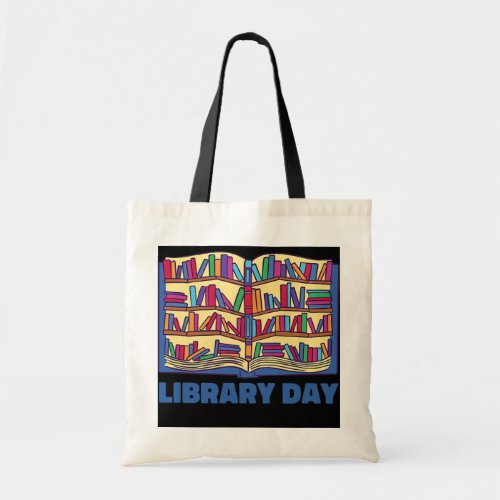 Library Day Book Bookshelf  Tote Bag
