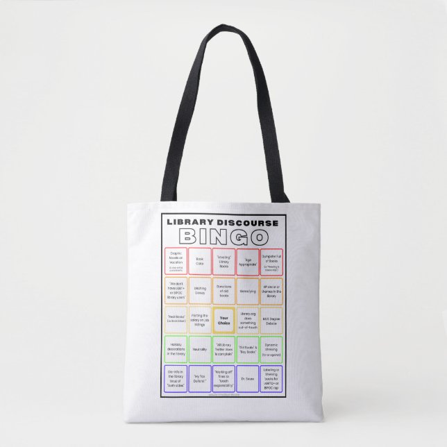 Library Discourse Bingo Shirt Tote Bag (Front)