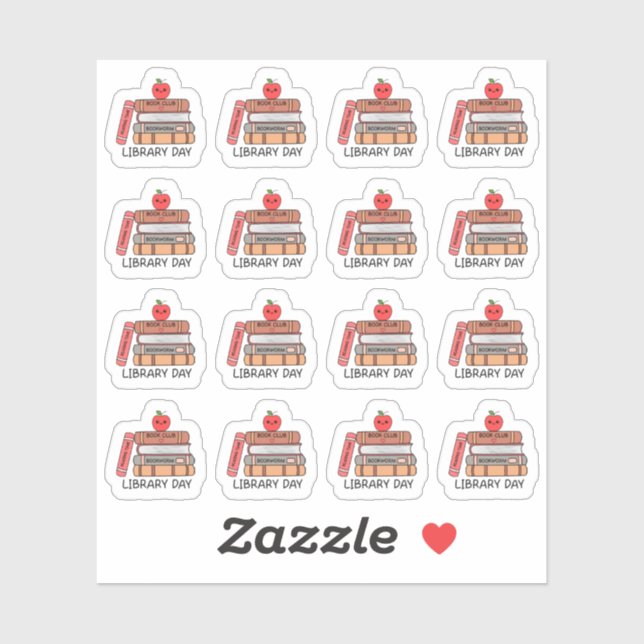Library Due Date Book Stack Librarian Bujo Planner Sticker (Sheet)