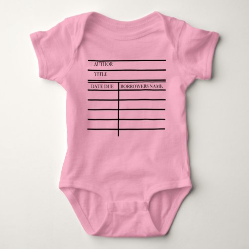 Library Due Date Card Graphic Bodysuit