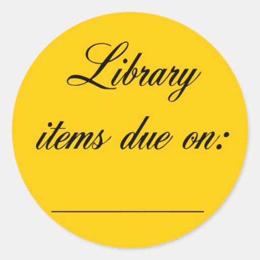 Library Due Date Reminder Sticker | Zazzle