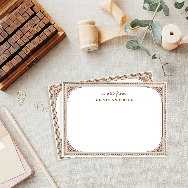 Library | Elegant Vintage Frame Note Card (A vintage library style note card)