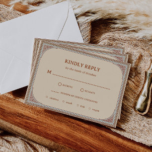 Library   Elegant Vintage Frame Wedding RSVP Card