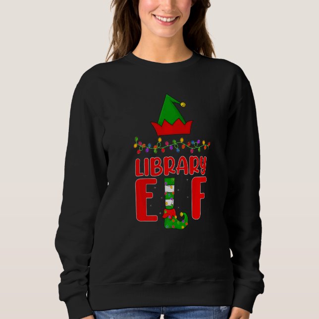Library Elf Matching Family Lighting Christmas Sweatshirt (Front)
