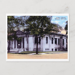 Library, Elkhart, Indiana 1930 Vintage Postcard