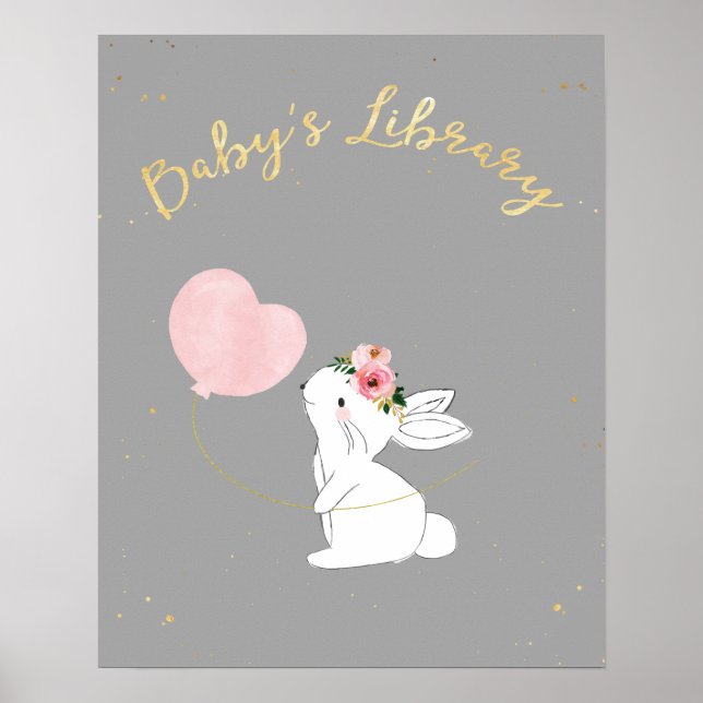 Library For Baby, Baby Shower Sign (Front)