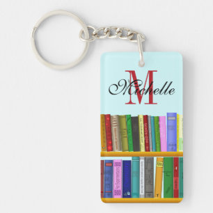 Library for genius. Books for clever students Keychain
