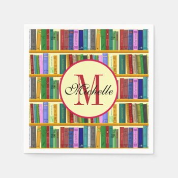 Library For Genius. Books For Clever Students Napkins by storechichi at Zazzle
