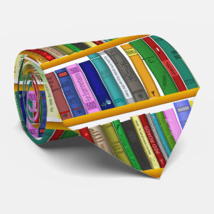 Library for genius. Books for clever students Neck Tie