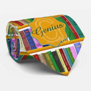 Library for genius. Books for clever students Neck Tie