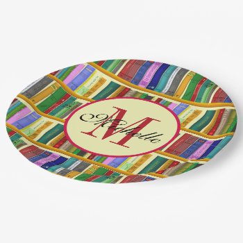 Library For Genius. Books For Clever Students Paper Plates by storechichi at Zazzle