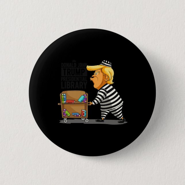 Library Funny Grey Clic Fit  Button (Front)